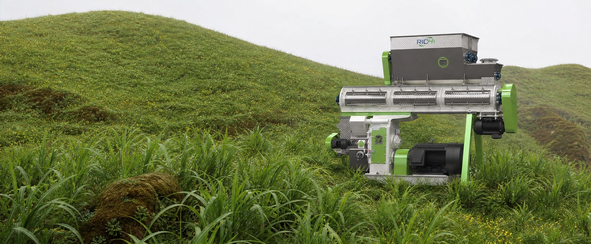 alfalfa pellet machine in banner