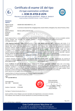 certifications of AETX of RICHI