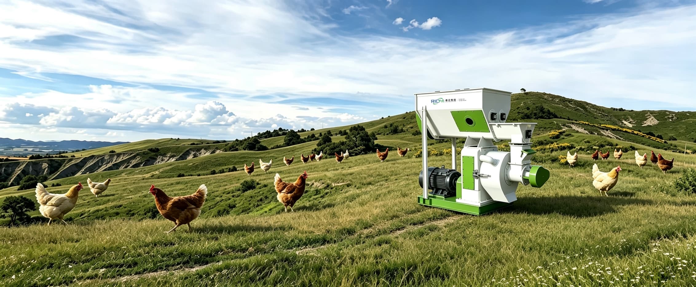 chicken manure pellet machine in banner